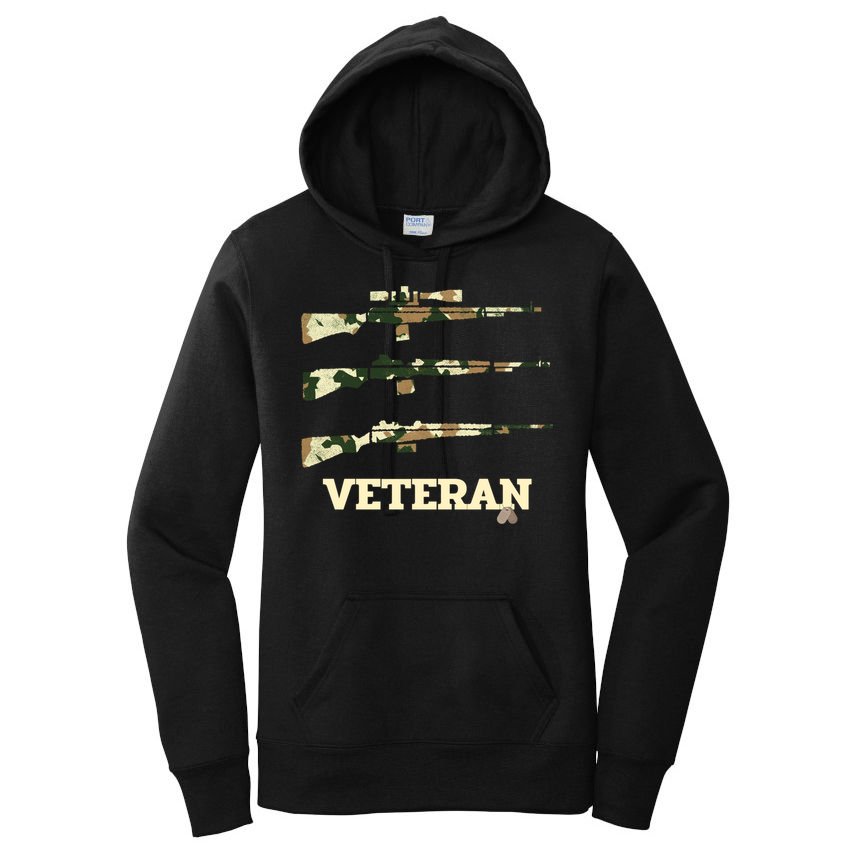 Veteran Rifle Camo Rifles Dog Tags Gift Women's Pullover Hoodie