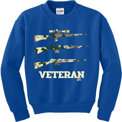 Veteran Rifle Camo Rifles Dog Tags Gift Kids Sweatshirt