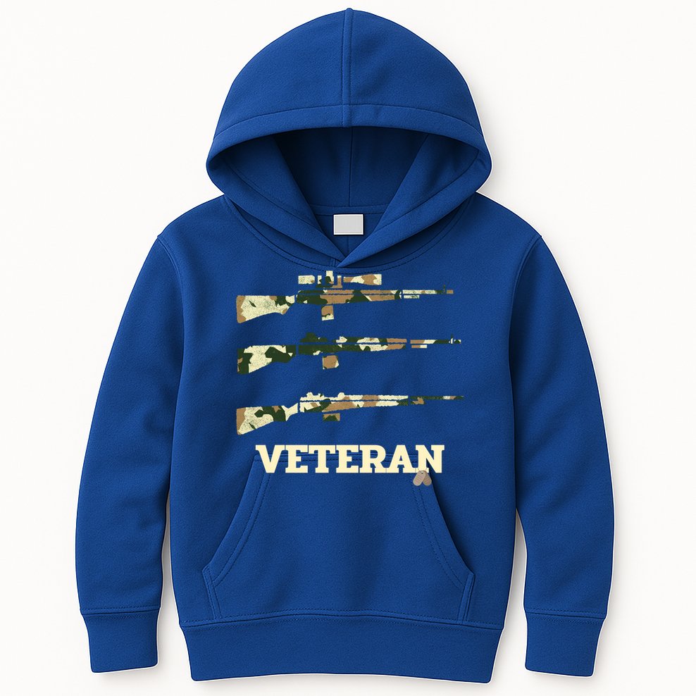 Veteran Rifle Camo Rifles Dog Tags Gift Kids Hoodie