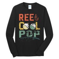 Vintage Reel Cool Pop Fishing Father's Day Gift Tall Long Sleeve T-Shirt