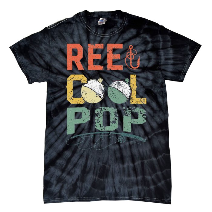 Vintage Reel Cool Pop Fishing Father's Day Gift Tie-Dye T-Shirt