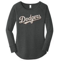 Vintage Retro Dodgers Name Style Women's Perfect Tri Tunic Long Sleeve Shirt