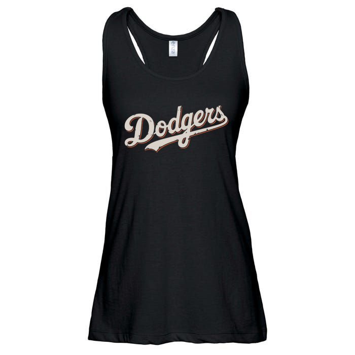 Vintage Retro Dodgers Name Style Ladies Essential Flowy Tank