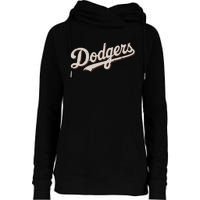 Vintage Retro Dodgers Name Style Womens Funnel Neck Pullover Hood