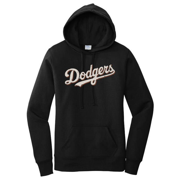 Vintage Retro Dodgers Name Style Women's Pullover Hoodie