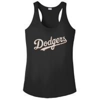 Vintage Retro Dodgers Name Style Ladies PosiCharge Competitor Racerback Tank