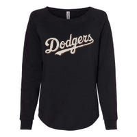 Vintage Retro Dodgers Name Style Womens California Wash Sweatshirt