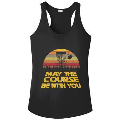 Vintage Retro Disc Golf May The Course Be With You Ladies PosiCharge Competitor Racerback Tank