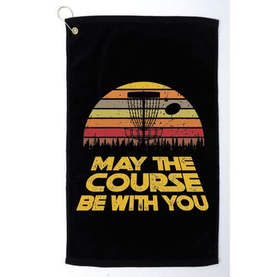 Vintage Retro Disc Golf May The Course Be With You Golf Towel