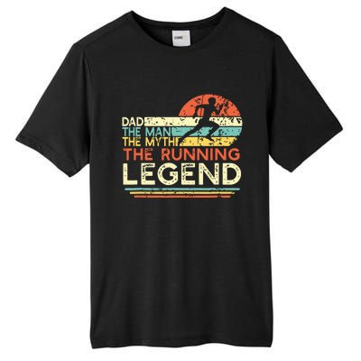 Vintage Running Dad The Man The Myth The Legend Runner Gift Tall Fusion ChromaSoft Performance T-Shirt