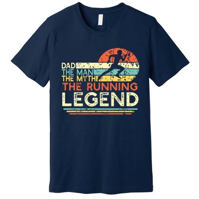 Vintage Running Dad The Man The Myth The Legend Runner Gift Premium T-Shirt