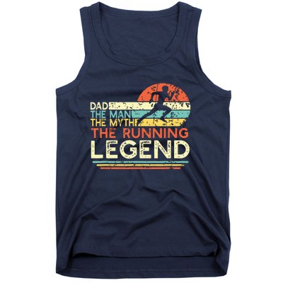 Vintage Running Dad The Man The Myth The Legend Runner Gift Tank Top