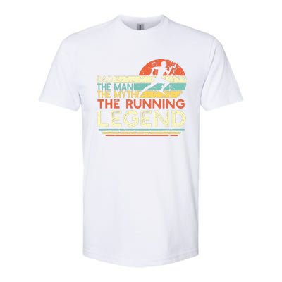 Vintage Running Dad The Man The Myth The Legend Runner Gift Softstyle® CVC T-Shirt