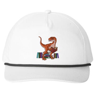 Velocireader Raptor Dinosaur Trex Bookworm Read Booklover Snapback Five-Panel Rope Hat