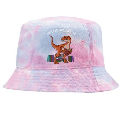 Velocireader Raptor Dinosaur Trex Bookworm Read Booklover Tie-Dyed Bucket Hat