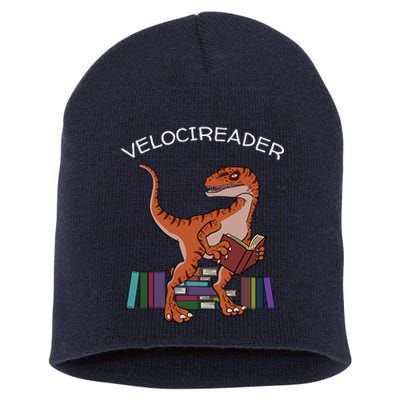 Velocireader Raptor Dinosaur Trex Bookworm Read Booklover Short Acrylic Beanie