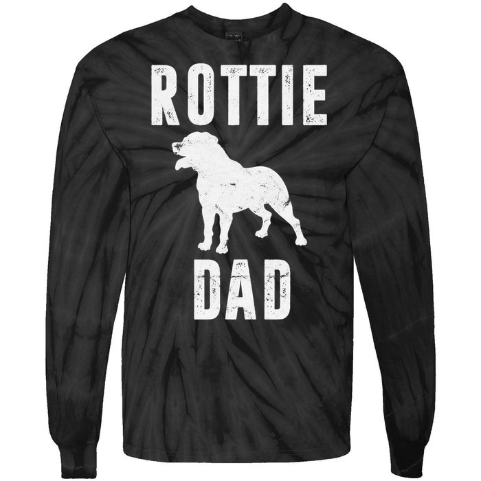 Vintage Rottweiler Dad Gift Rott Dog Daddy Rottie Father Tie-Dye Long Sleeve Shirt