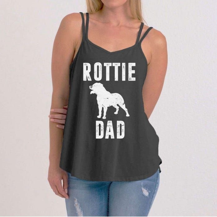 Vintage Rottweiler Dad Gift Rott Dog Daddy Rottie Father Women's Strappy Tank