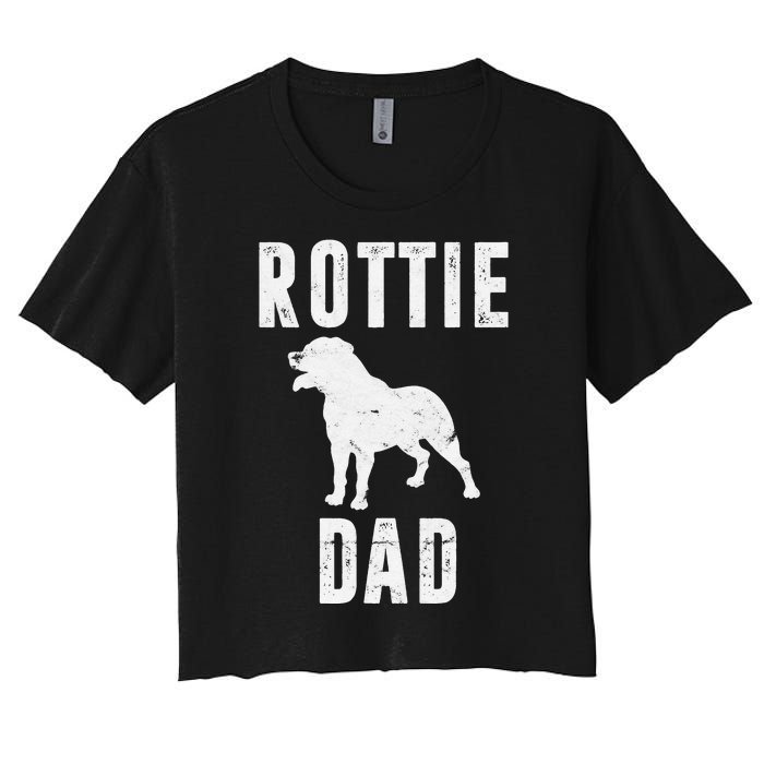 Vintage Rottweiler Dad Gift Rott Dog Daddy Rottie Father Women's Crop Top Tee