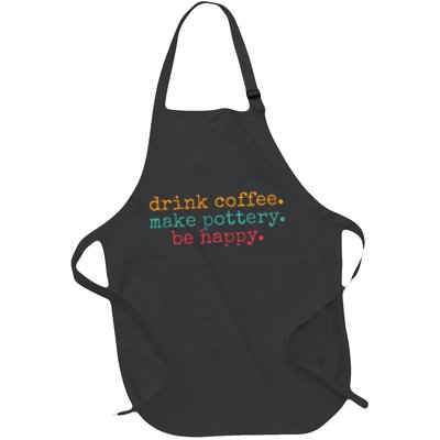 Vintage Retro Drink Coffee Make Pottery Be Happy Funny Apron