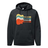 Vintage Retro Distressed Guitar Rock Music Fan Performance Fleece Hoodie