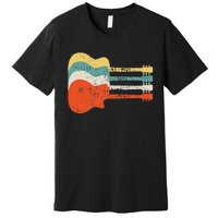 Vintage Retro Distressed Guitar Rock Music Fan Premium T-Shirt