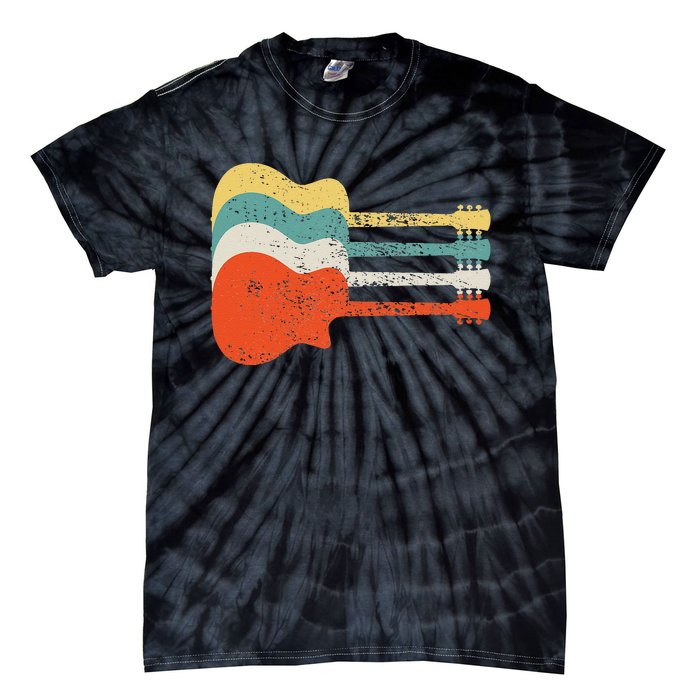 Vintage Retro Distressed Guitar Rock Music Fan Tie-Dye T-Shirt