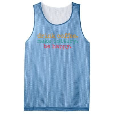 Vintage Retro Drink Coffee Make Pottery Be Happy Funny Mesh Reversible Basketball Jersey Tank