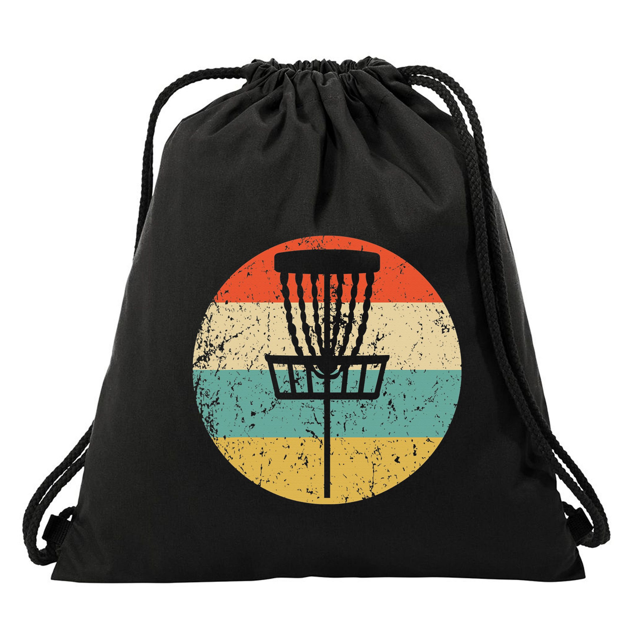 Vintage Retro Disc Golf Frisbee Frolf Flying Disc Sport Drawstring Bag