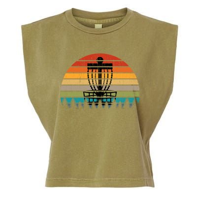 Vintage Retro Discgolf Retro Flying Disc Gift Garment-Dyed Women's Muscle Tee