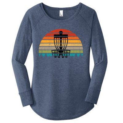 Vintage Retro Discgolf Retro Flying Disc Gift Women's Perfect Tri Tunic Long Sleeve Shirt