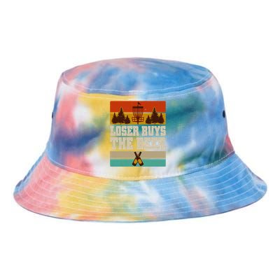 Vintage Retro Disc Golf Loser Buys The Beer Tie Dye Newport Bucket Hat