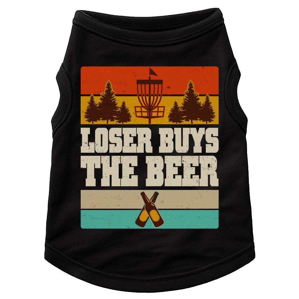 Vintage Retro Disc Golf Loser Buys The Beer Doggie Tank