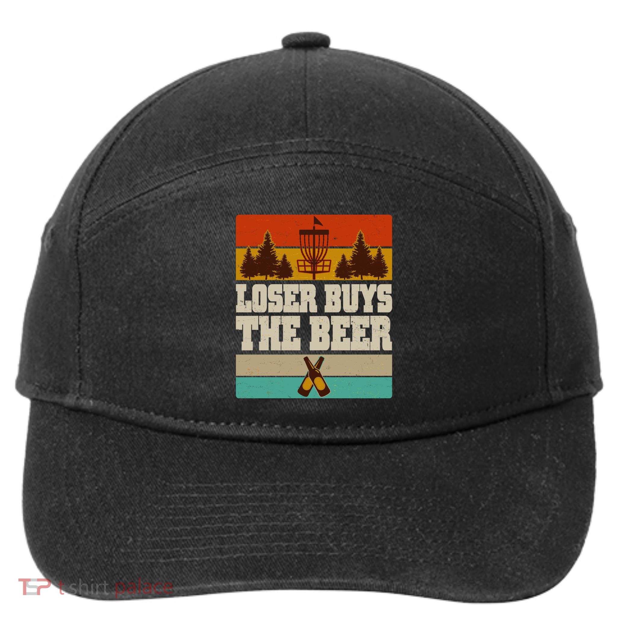 Vintage Retro Disc Golf Loser Buys The Beer 7-Panel Snapback Hat