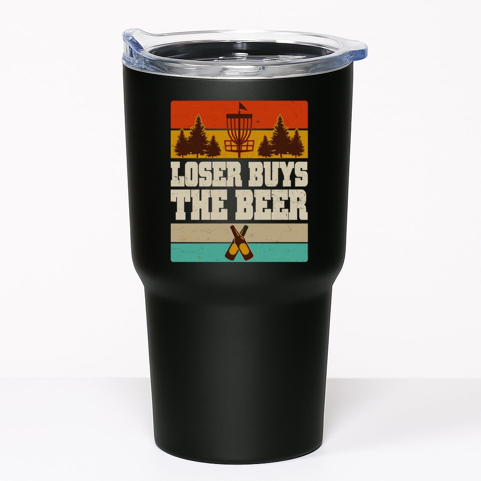 Vintage Retro Disc Golf Loser Buys The Beer Tumbler