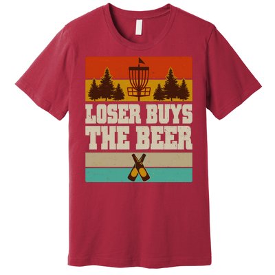 Vintage Retro Disc Golf Loser Buys The Beer Premium T-Shirt