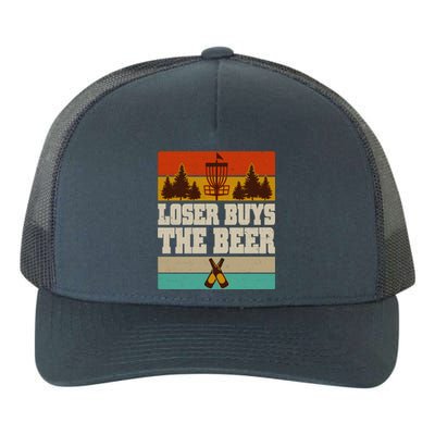 Vintage Retro Disc Golf Loser Buys The Beer Yupoong Adult 5-Panel Trucker Hat