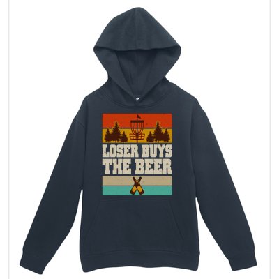 Vintage Retro Disc Golf Loser Buys The Beer Urban Pullover Hoodie