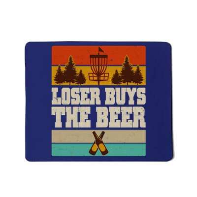 Vintage Retro Disc Golf Loser Buys The Beer Mousepad