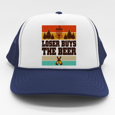 Vintage Retro Disc Golf Loser Buys The Beer Trucker Hat