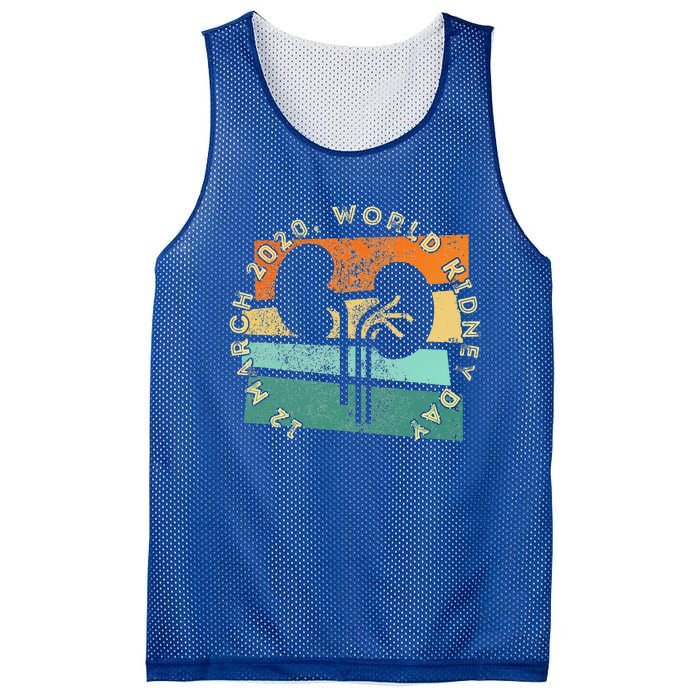 Vintage Retro Design WORLD KIDNEY DAY Mesh Reversible Basketball Jersey Tank