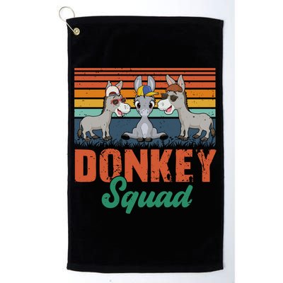 Vintage Retro Donkey Funny Squad Three Donkeys Sunglasses Gift Golf Towel