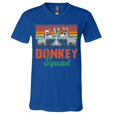 Vintage Retro Donkey Funny Squad Three Donkeys Sunglasses Gift V-Neck T-Shirt