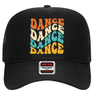 Vintage Retro Dance Gift For Dancer High Crown Mesh Back Trucker Hat