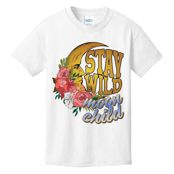 Vintage Retro Distressed Stay Wild Moon Child Gift Kids T-Shirt