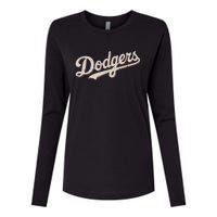 Vintage Retro Dodgers Style Classic Womens Cotton Relaxed Long Sleeve T-Shirt