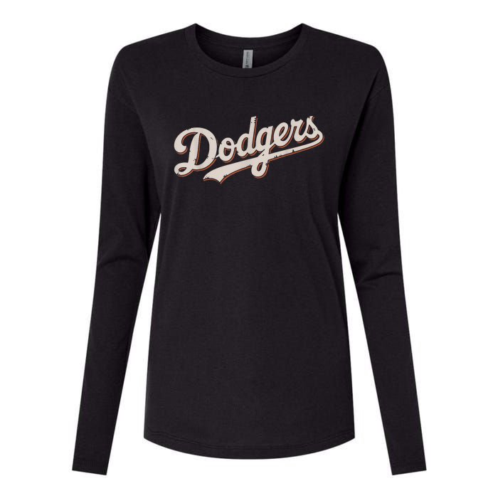 Vintage Retro Dodgers Style Classic Womens Cotton Relaxed Long Sleeve T-Shirt