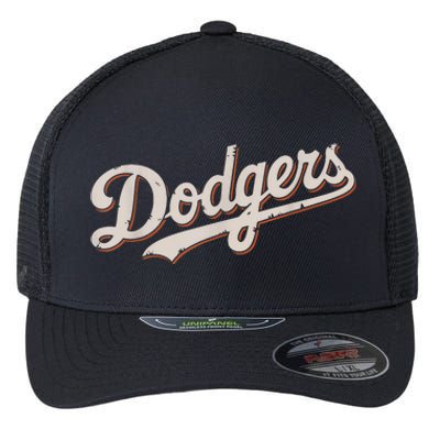 Vintage Retro Dodgers Style Classic Flexfit Unipanel Trucker Cap