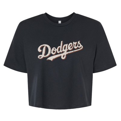 Vintage Retro Dodgers Style Classic Bella+Canvas Jersey Crop Tee