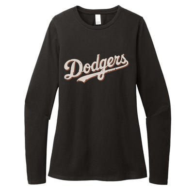 Vintage Retro Dodgers Style Classic Womens CVC Long Sleeve Shirt